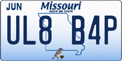 MO license plate UL8B4P