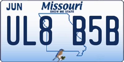MO license plate UL8B5B