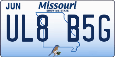 MO license plate UL8B5G
