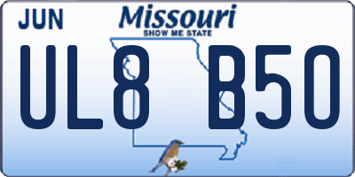 MO license plate UL8B5O