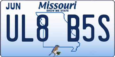 MO license plate UL8B5S