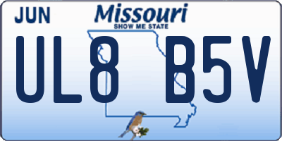 MO license plate UL8B5V
