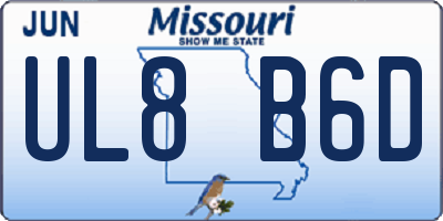 MO license plate UL8B6D