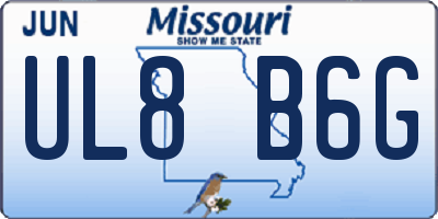 MO license plate UL8B6G