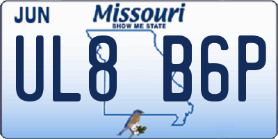 MO license plate UL8B6P