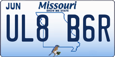 MO license plate UL8B6R