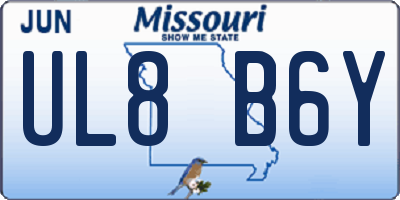 MO license plate UL8B6Y