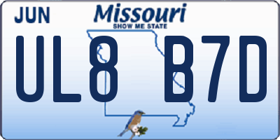 MO license plate UL8B7D