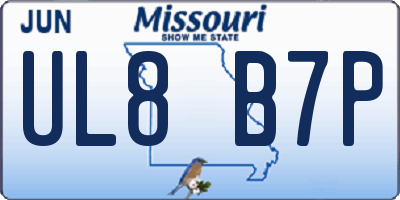 MO license plate UL8B7P