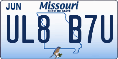 MO license plate UL8B7U