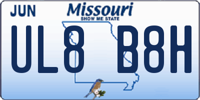 MO license plate UL8B8H