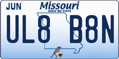 MO license plate UL8B8N