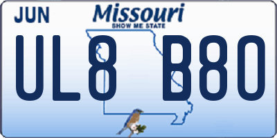 MO license plate UL8B8O