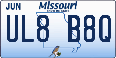 MO license plate UL8B8Q