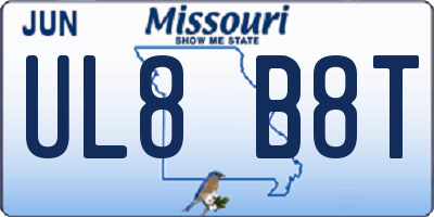MO license plate UL8B8T