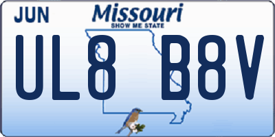 MO license plate UL8B8V