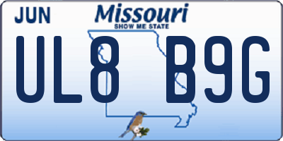 MO license plate UL8B9G