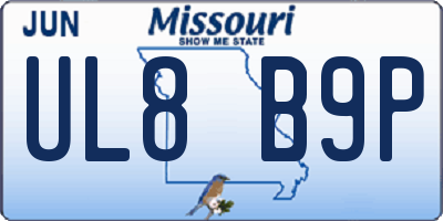 MO license plate UL8B9P