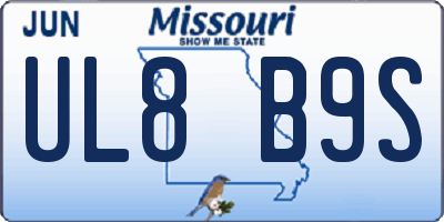 MO license plate UL8B9S