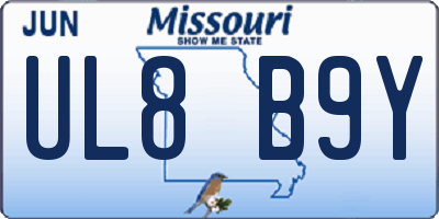 MO license plate UL8B9Y