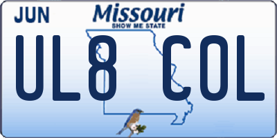 MO license plate UL8C0L