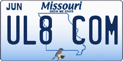 MO license plate UL8C0M
