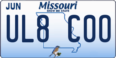 MO license plate UL8C0O
