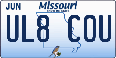 MO license plate UL8C0U