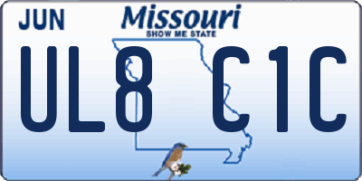 MO license plate UL8C1C