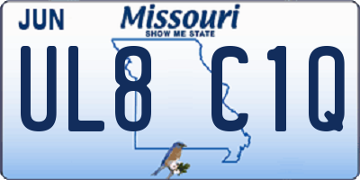 MO license plate UL8C1Q