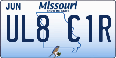MO license plate UL8C1R