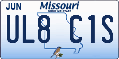 MO license plate UL8C1S