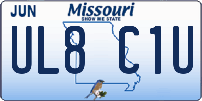 MO license plate UL8C1U