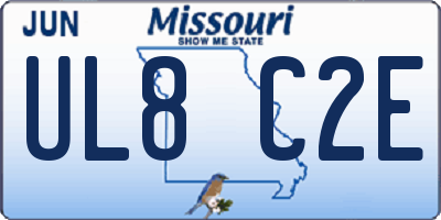 MO license plate UL8C2E