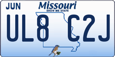 MO license plate UL8C2J