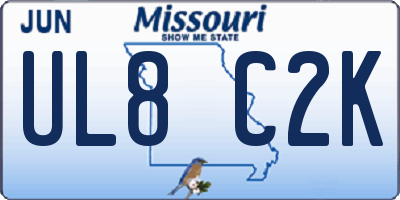 MO license plate UL8C2K