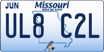 MO license plate UL8C2L