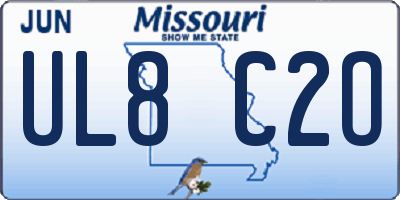 MO license plate UL8C2O