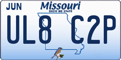 MO license plate UL8C2P