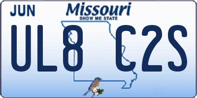 MO license plate UL8C2S