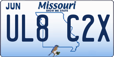 MO license plate UL8C2X