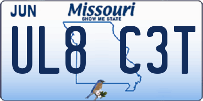 MO license plate UL8C3T
