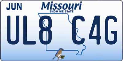 MO license plate UL8C4G