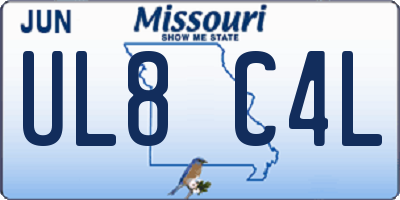 MO license plate UL8C4L