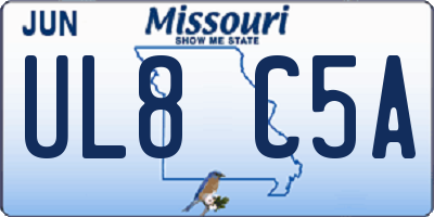 MO license plate UL8C5A
