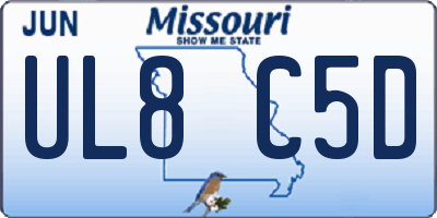 MO license plate UL8C5D