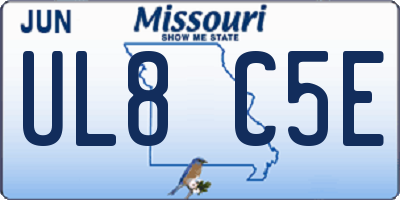 MO license plate UL8C5E