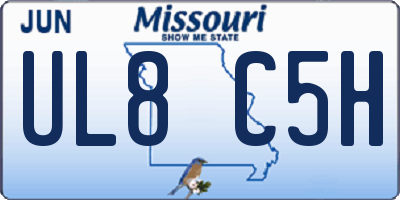 MO license plate UL8C5H