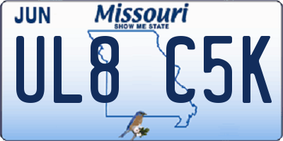 MO license plate UL8C5K