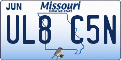 MO license plate UL8C5N